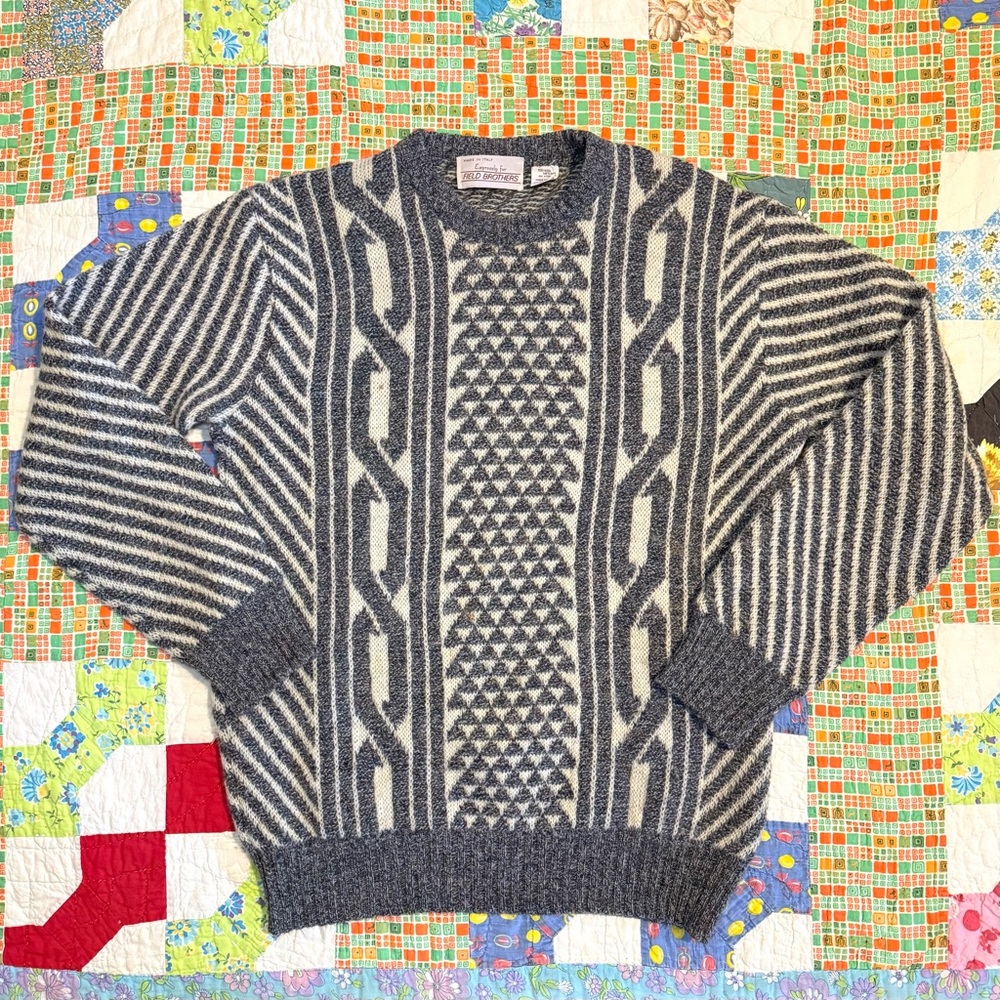 Vintage 100% Shetland Wool Sweater by Field Brothers Made in Italy